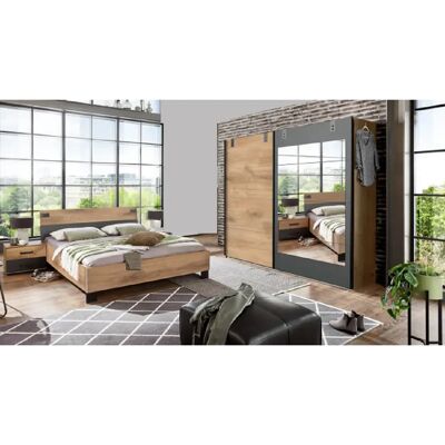 Pegane Chambre adulte complète 4 meubles - Chêne - Publicité Pegane Chambre adulte complète 4 meubles - Chêne - Publicité