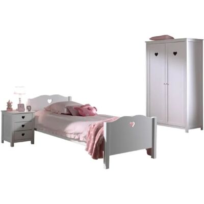 Ensemble de lit Vipack avec mobilier Amori Blanc - Publicité Ensemble de lit Vipack avec mobilier Amori Blanc - Publicité