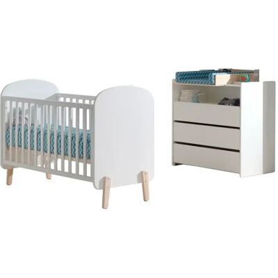 Vipack Chambre bébé lit + commode - Blanc - Publicité Vipack Chambre bébé lit + commode - Blanc - Publicité