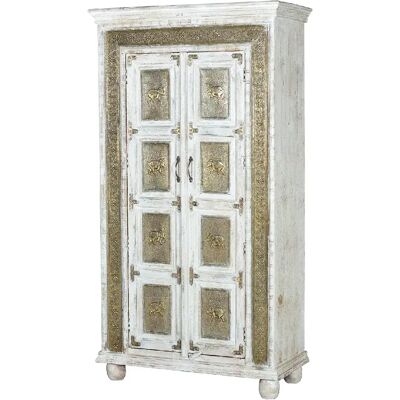 Armoire en bois de manguier Giner y Colomer - Détails en laiton - 183x45x95 - Publicité Armoire en bois de manguier Giner y Colomer - Détails en laiton - 183x45x95 - Publicité