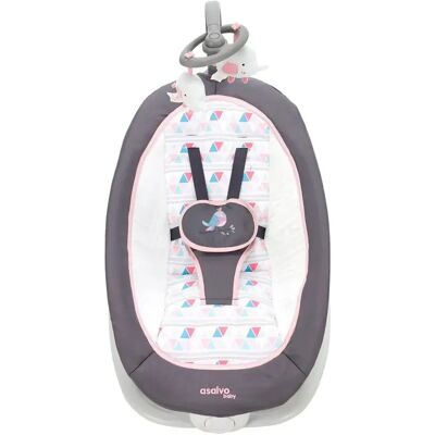 Asalvo Transat bébé pliable - Rose - Publicité Asalvo Transat bébé pliable - Rose - Publicité