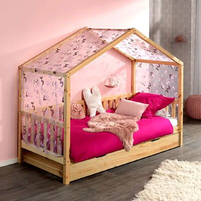 VIPACK Lit Maison Dallas avec Ciel - Sécurité Enfant, 90x200cm - Publicité VIPACK Lit Maison Dallas avec Ciel - Sécurité Enfant, 90x200cm - Publicité