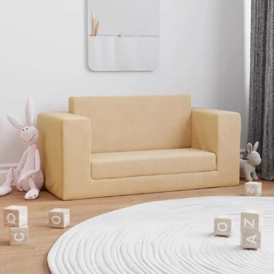 Vidaxl - Canapé-lit pour enfants 2 places peluche douce crème - Publicité Vidaxl - Canapé-lit pour enfants 2 places peluche douce crème - Publicité