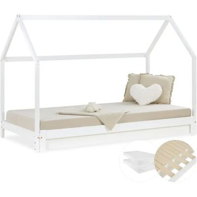 Homestyle4u - Lit Enfant Cabane - 90x200 cm - Ensemble lit - Publicité Homestyle4u - Lit Enfant Cabane - 90x200 cm - Ensemble lit - Publicité