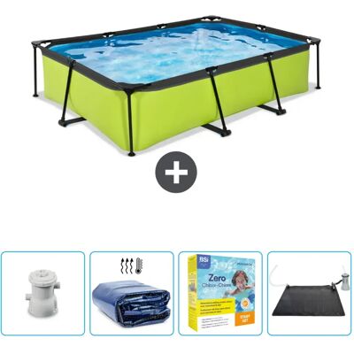 EXIT Piscine Rectangulaire Structure Chaux - 300x200x65 cm - Publicité EXIT Piscine Rectangulaire Structure Chaux - 300x200x65 cm - Publicité