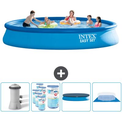 Piscine Easy Set Intex 457x84cm avec Pompe & Couverture - Publicité Piscine Easy Set Intex 457x84cm avec Pompe & Couverture - Publicité