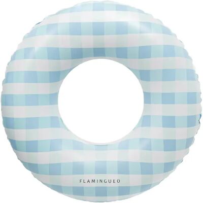 Flamingueo Bouee Piscine Geante Vichy PVC Bleu - Publicité Flamingueo Bouee Piscine Geante Vichy PVC Bleu - Publicité