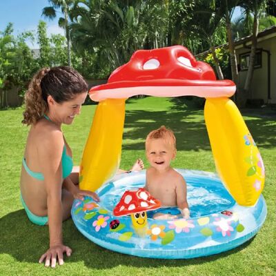 Piscine bébé en forme de champignon - Gonflable, UV Protégée, 102x89cm - Publicité Piscine bébé en forme de champignon - Gonflable, UV Protégée, 102x89cm - Publicité