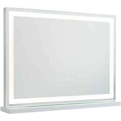 Flamingueo Miroir de maquillage avec bande led métal 58x43x12cm blanc - Publicité Flamingueo Miroir de maquillage avec bande led métal 58x43x12cm blanc - Publicité