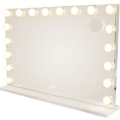 Zmh Miroir de maquillage éclairé - Blanc - Publicité Zmh Miroir de maquillage éclairé - Blanc - Publicité