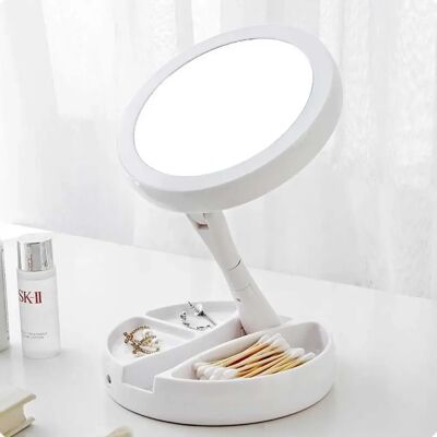 WEWOO Miroir LED Maquillage Pliable - Publicité WEWOO Miroir LED Maquillage Pliable - Publicité