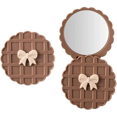 INF Miroir de Poche Rotatif Motif Gaufre - Miroir Maquillage Rond HD Portable, Miroir à Main C - Publicité INF Miroir de Poche Rotatif Motif Gaufre - Miroir Maquillage Rond HD Portable, Miroir à Main C - Publicité