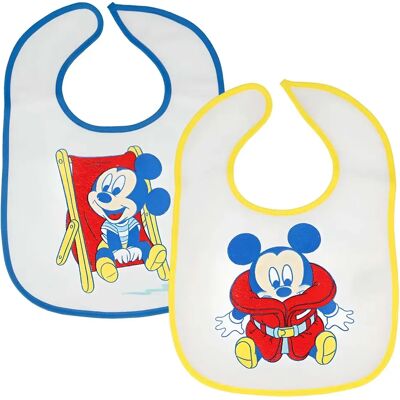 Disney Mickey Mouse Pack de 2 Bavoirs pour Bébé avec Fermeture à scratch au Décor Mickey - Publicité Disney Mickey Mouse Pack de 2 Bavoirs pour Bébé avec Fermeture à scratch au Décor Mickey - Publicité