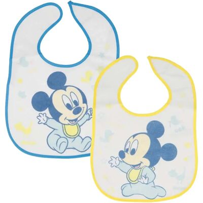 Disney Mickey Mouse Pack de 2 Bavoirs pour Bébé avec Fermeture à scratch avec Motif Mickey Bleu - Publicité Disney Mickey Mouse Pack de 2 Bavoirs pour Bébé avec Fermeture à scratch avec Motif Mickey Bleu - Publicité