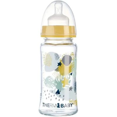 THERMOBABY Emotion - Biberon Verre 230 ml Col Large - Jaune - Publicité THERMOBABY Emotion - Biberon Verre 230 ml Col Large - Jaune - Publicité