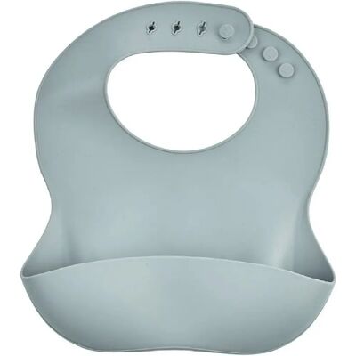 THERMOBABY - Bavoir en Silicone avec Ramasse-Miettes - Gris Charmant - Publicité THERMOBABY - Bavoir en Silicone avec Ramasse-Miettes - Gris Charmant - Publicité