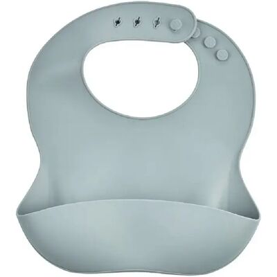 Thermobaby Bavoir silicone 1 pièce avec poche ramasse-miettes Gris charme - Publicité Thermobaby Bavoir silicone 1 pièce avec poche ramasse-miettes Gris charme - Publicité
