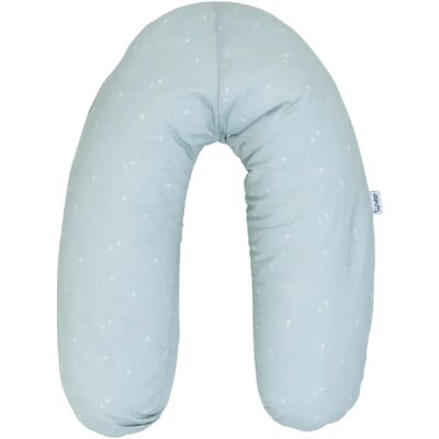 Tinéo Coussin maternité U en jersey coton Vert d'eau Étoiles - Publicité Tinéo Coussin maternité U en jersey coton Vert d'eau Étoiles - Publicité