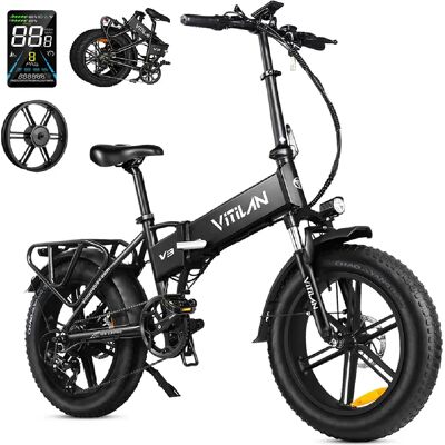 Vélo électrique Vitilan V3 20" Moteur 750W vélo électrique pliable de ville 48V 13AH Noir - Publicité Vélo électrique Vitilan V3 20" Moteur 750W vélo électrique pliable de ville 48V 13AH Noir - Publicité