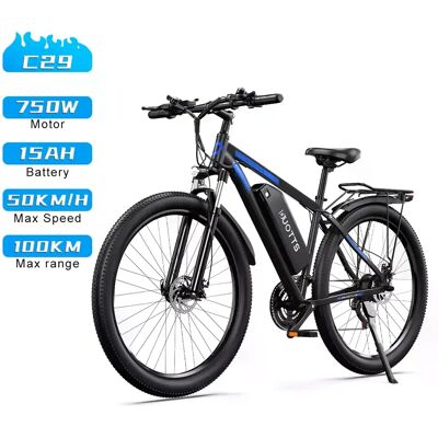 Vélo Électrique DUOTTS C29, 750W, Batterie 15Ah, Autonomie 100km, Couleur Noir - Publicité Vélo Électrique DUOTTS C29, 750W, Batterie 15Ah, Autonomie 100km, Couleur Noir - Publicité