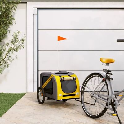 vidaXL Remorque vélo - Jaune et gris - Publicité vidaXL Remorque vélo - Jaune et gris - Publicité