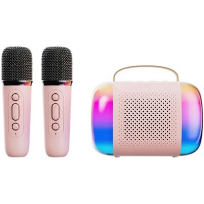 Yonis Microphone Bluetooth karaoké LED - Rose - Publicité Yonis Microphone Bluetooth karaoké LED - Rose - Publicité