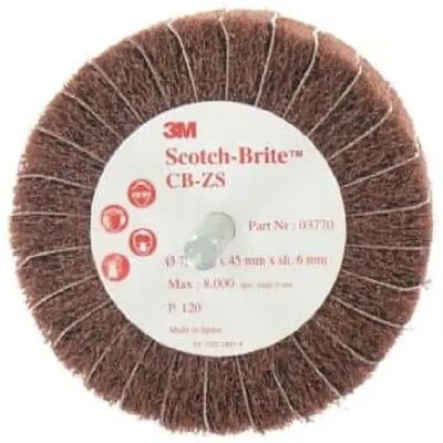 Brosse Scotch-Brite 3M CB-ZS Grain 120 - Ø 75mm - Outil de finition - Publicité Brosse Scotch-Brite 3M CB-ZS Grain 120 - Ø 75mm - Outil de finition - Publicité