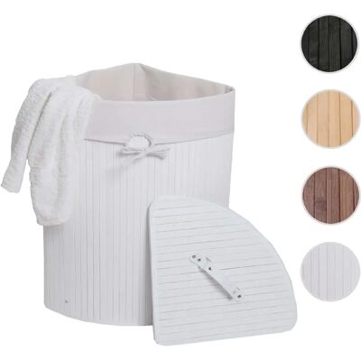 Mendler Panier à linge d’angle bambou - Blanc - Publicité Mendler Panier à linge d’angle bambou - Blanc - Publicité