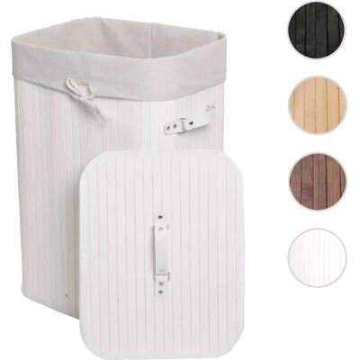 Mendler Panier à linge rond bambou - Blanc - Publicité Mendler Panier à linge rond bambou - Blanc - Publicité