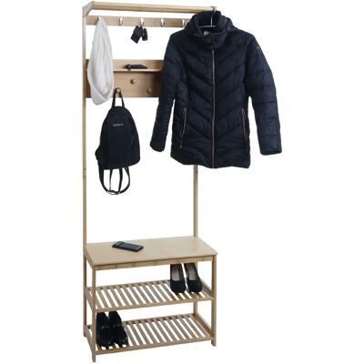Mendler Porte-manteau sur pied bambou - Marron - Publicité Mendler Porte-manteau sur pied bambou - Marron - Publicité