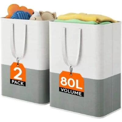 Panier a linge avec couvercle Joseph Joseph Duo 80L vertical compact - Publicité Panier a linge avec couvercle Joseph Joseph Duo 80L vertical compact - Publicité