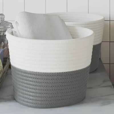 vidaXL Casiers de Rangement - 2 pièces Gris et Blanc - Publicité vidaXL Casiers de Rangement - 2 pièces Gris et Blanc - Publicité