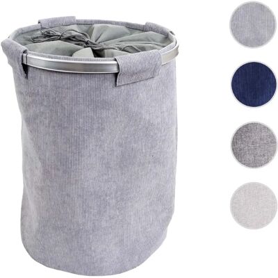 Panier à linge gris Mendler - 65L - Autoportant et pliable - Publicité Panier à linge gris Mendler - 65L - Autoportant et pliable - Publicité