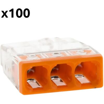 Connecteurs Wago - 100 pcs, Push-in, Rigide, 0.5-2.5mm² - Connecteurs électriques - Publicité Connecteurs Wago - 100 pcs, Push-in, Rigide, 0.5-2.5mm² - Connecteurs électriques - Publicité