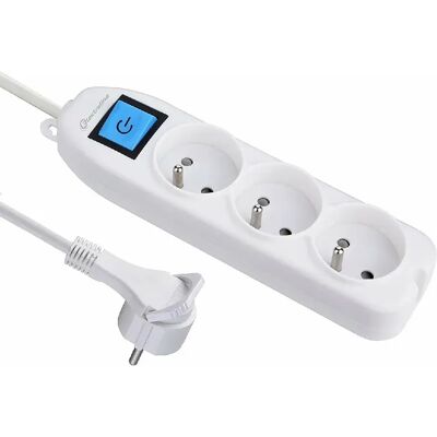 Electraline 3G1 1.5M Blanc - Prise électrique - Publicité Electraline 3G1 1.5M Blanc - Prise électrique - Publicité