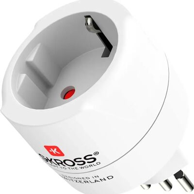 Skross Adaptateur voyage Europe vers Suisse/Italie/Brésil - Publicité Skross Adaptateur voyage Europe vers Suisse/Italie/Brésil - Publicité