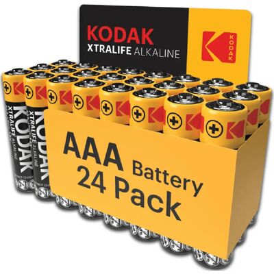 Kodak Xtralife Piles AAA-LR3 Alcaline 1,5V – Pack de 24 - Publicité Kodak Xtralife Piles AAA-LR3 Alcaline 1,5V – Pack de 24 - Publicité