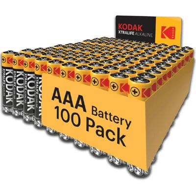Kodak Xtralife Piles AAA-LR3 Alcaline 1,5V – Pack de 100 - Publicité Kodak Xtralife Piles AAA-LR3 Alcaline 1,5V – Pack de 100 - Publicité