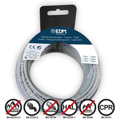 Câble EDM 28419 Gris - Flexible, 1,5 mm, 20 m - Câble - Publicité Câble EDM 28419 Gris - Flexible, 1,5 mm, 20 m - Câble - Publicité