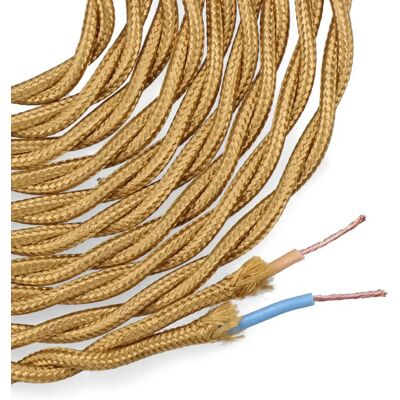 Cable Textile EDM 11880 C45 Or - 2x0,75mm 5m - Publicité Cable Textile EDM 11880 C45 Or - 2x0,75mm 5m - Publicité