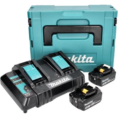 Makita Power Source Kit 18 V avec 2x BL 1860 B batterie 6,0 Ah ( 197422-4 ) + DC 18 SH chargeur double ( 199687-4 ) + Makpac - Publicité Makita Power Source Kit 18 V avec 2x BL 1860 B batterie 6,0 Ah ( 197422-4 ) + DC 18 SH chargeur double ( 199687-4 ) + Makpac - Publicité