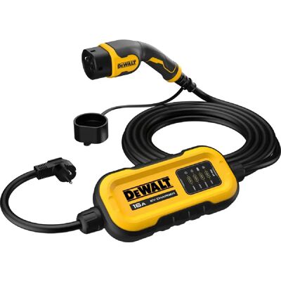 DeWalt Chargeur portable 3,7 kW Type 2 7 m 16A IP65 - Publicité DeWalt Chargeur portable 3,7 kW Type 2 7 m 16A IP65 - Publicité