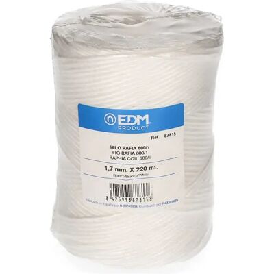 Bobine de Coton EDM Raphia Blanc - Résistante Flexible 1,7mm x 220m - Publicité Bobine de Coton EDM Raphia Blanc - Résistante Flexible 1,7mm x 220m - Publicité