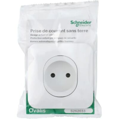 Schneider Electric SC5S262033 Prise blanche 2 pôles + terre - Electrical Outlet - Publicité Schneider Electric SC5S262033 Prise blanche 2 pôles + terre - Electrical Outlet - Publicité