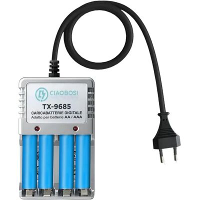 Avizar Chargeur de Piles Numérique AA et AAA 4 Canaux Prise 220V AC 150mA Gris - Publicité Avizar Chargeur de Piles Numérique AA et AAA 4 Canaux Prise 220V AC 150mA Gris - Publicité