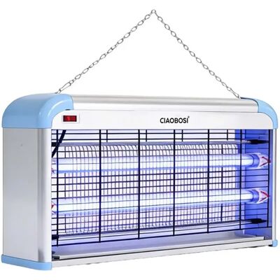 Avizar Lampe Antimoustiques UV 30W Blanc / Bleu - Publicité Avizar Lampe Antimoustiques UV 30W Blanc / Bleu - Publicité