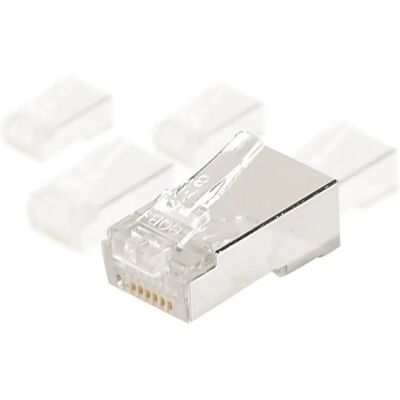 Dexlan Connecteur à sertir 8P8C RJ45 CAT5e STP - lot de 100 - Publicité Dexlan Connecteur à sertir 8P8C RJ45 CAT5e STP - lot de 100 - Publicité