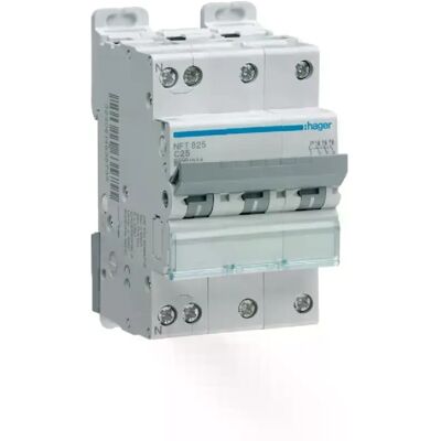 Hager - NGT825 - 3P+N 6-10kA - 25A - Disjoncteur - Publicité Hager - NGT825 - 3P+N 6-10kA - 25A - Disjoncteur - Publicité