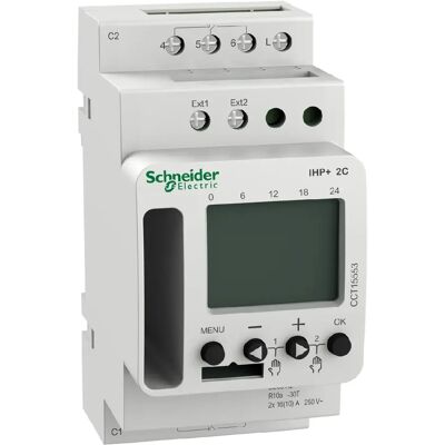 Minuterie Programmable Numérique Schneider Electric CCT15553 - 2 Canaux - Publicité Minuterie Programmable Numérique Schneider Electric CCT15553 - 2 Canaux - Publicité