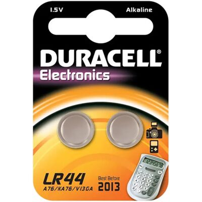 Duracell Piles bouton alcalines LR44 - Pack de 2 - Publicité Duracell Piles bouton alcalines LR44 - Pack de 2 - Publicité